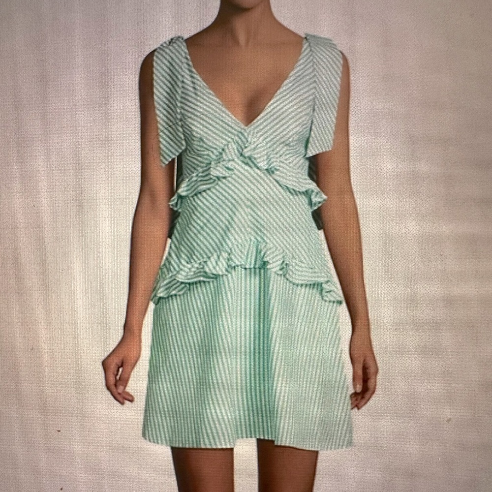 NWT BCBGeneration Striped Green & White Dress